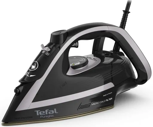 Tefal FV8062E0 Puregliss napařovací žehlička, 3000 W, Anti-drip, automatické vypnutí, kropení, stříbrná / černá