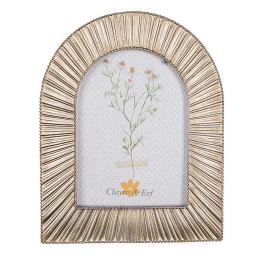 Zlatý fotorámeček v půlkruhovém provedení - 18*2*22 cm / 10*15 cm Clayre & Eef