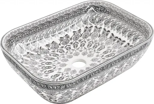 MEXEN Rita umyvadlo na desku 45 x 32, bílá/černý vzor 21084586