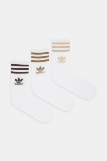 Ponožky adidas Originals 3-pack bílá barva, IX7513