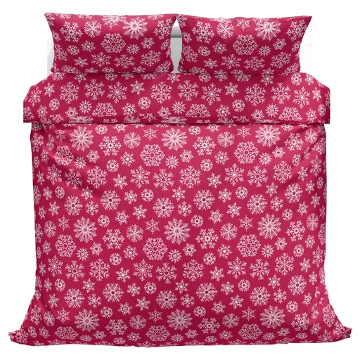 Povlečeme vše Bavlněné povlečení Vločky červené 140x200, 70x90 cm