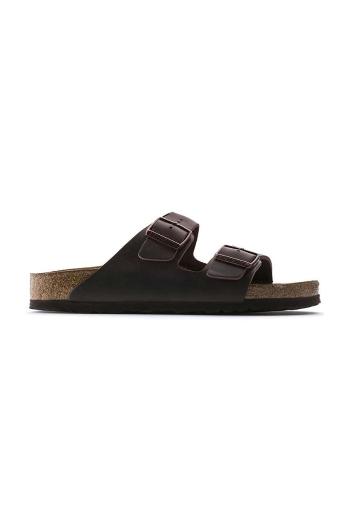 Kožené pantofle Birkenstock Arizona dámské, hnědá barva, 452763