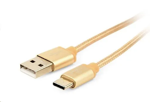 GEMBIRD Kabel USB na USB-C kabel (AM/CM), 1, 8m, opletený, zlatý, blister