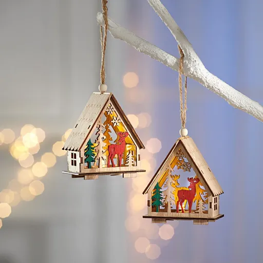 LED Závěsná dekorace Lesní domek