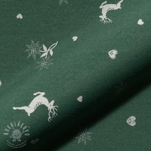 Dekorační látka jacquard DOUBLE FACE Landhaus Mixed Icon forest green