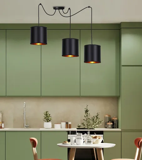 Závěsná lampa černá 3xE27 Candida P