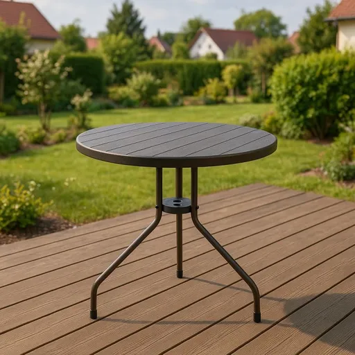 Zahradní stůl kulatý 80 cm hnědý