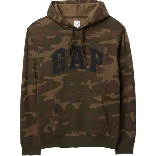 GAP V-PRINTED HERITAGE LOGO PO Pánská mikina, hnědá, velikost