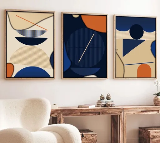 Dekorativní rámovaný obraz z MDF (3 kusy) Huhu101 - 70 x 50