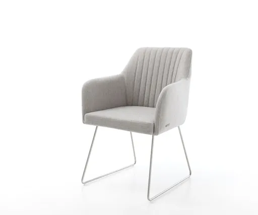 Jídelní židle Greg-Flex světle šedá podnož nerezová ocel