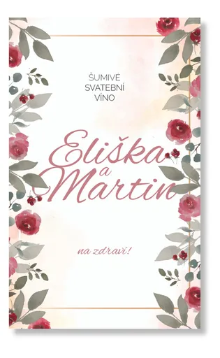 Personal Etiketa na láhev - Vintage Rose Zvolte množství: od 15 ks do 30 ks