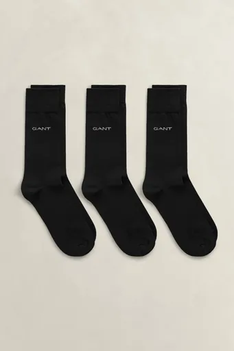 PONOŽKY GANT MERCERIZED COTTON SOCKS 3-PACK BLACK