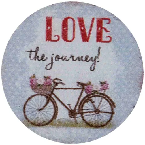 Kovový kulatý magnet Love the journey - Ø 8 cm 6Y1689