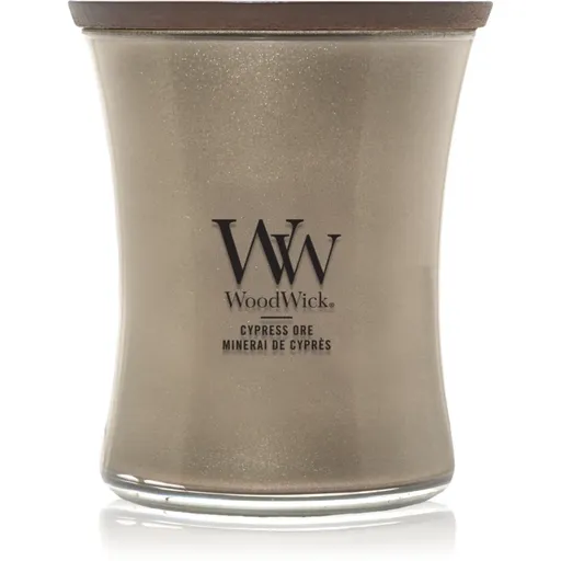 Woodwick Precious Metals Cypress Ore vonná svíčka 275 g