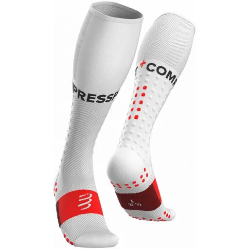 Compressport FULL SOCKS RUN Kompresní běžecké podkolenky, bílá, velikost