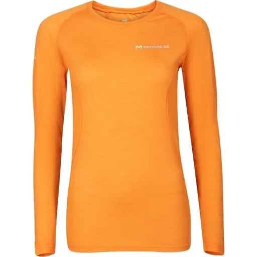 PROGRESS MA NDRZ 125 Dámské merino triko s dlouhým rukávem, oranžová, velikost