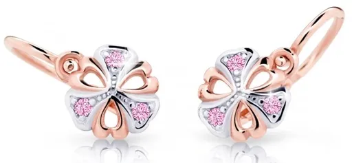 Cutie Jewellery Dětské bicolor náušnice z růžového zlata C2230-10-X-4 růžová