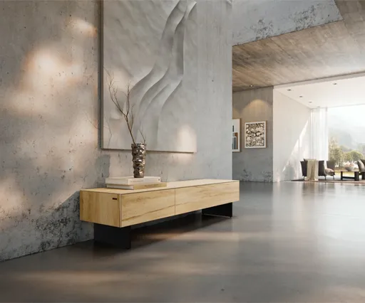 TV stolek Cuor 150 cm keramika Laminam® Sabbia dubová barva 1