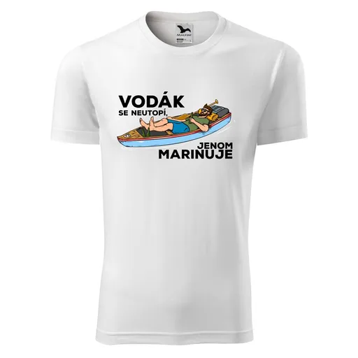 Bontis Tričko s potiskem "Vodák se marinuje" - Bílá | S