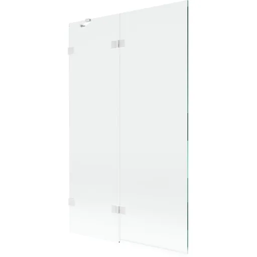 MEXEN/S Lunar vanová zástěna 2-křídlová levá 110 x 150, transparent, bílá 897-110-100-20-00-L
