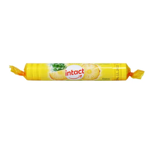 Intact Hroznový cukr s vitaminem C ananas rolička 40 g