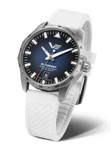 Vostok Europe N-1 Rocket Compact Automatic NH35-125A748S - Bílý silikonový řemínek