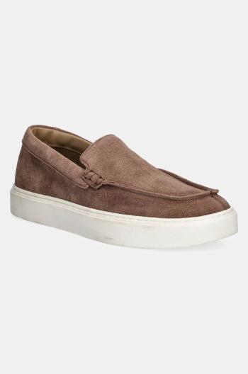 Semišové mokasíny Calvin Klein MOCCASIN SUEDE pánské, hnědá barva, HM0HM01794