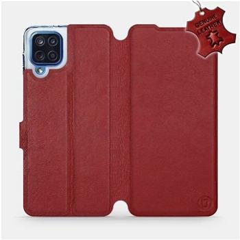 Kožené flip pouzdro na mobil Samsung Galaxy M12 - Tmavě červené -  Dark Red Leather (5903516735228)