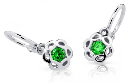 Cutie Jewellery Dětské náušnice z bílého zlata C2179-10-X-2 zelená
