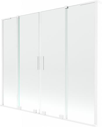 MEXEN/S Velar L Duo dvoukřídlá posuvná vanová zástěna 200 x 150 cm, transparent, bílá 896-200-003-02-20