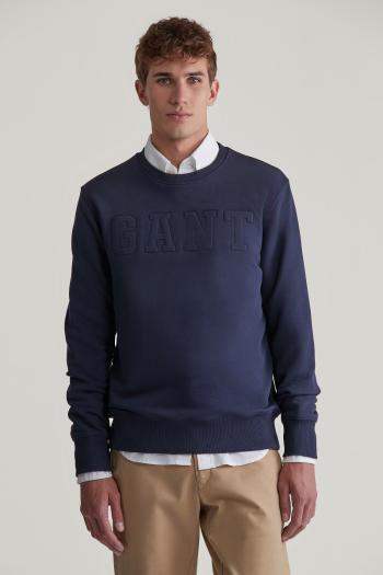 MIKINA GANT EMBOSSED C-NECK SWEAT EVENING BLUE