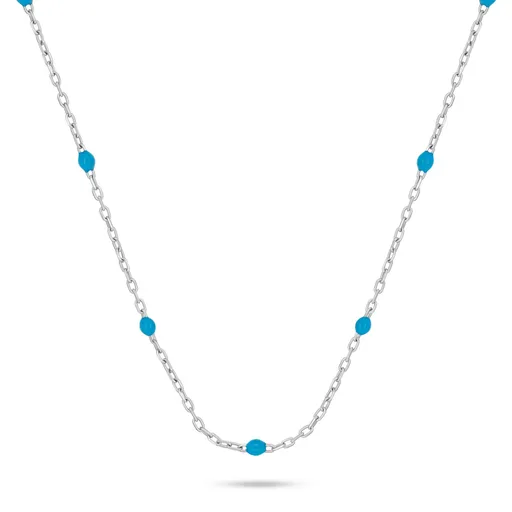 Brilio Silver Stříbrný náhrdelník s modrými kuličkami NCL112WTQ