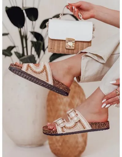 Dámské pantofle na korku KORKARTA béžové