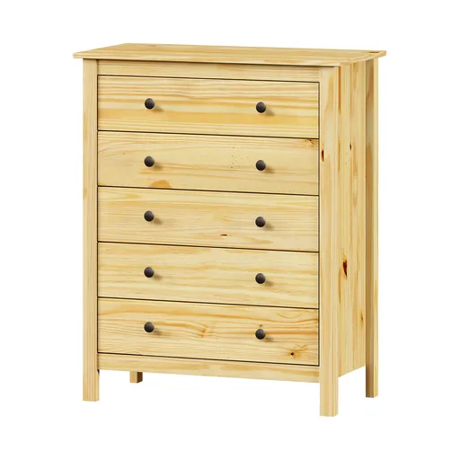 Komoda 5 zásuvek TORINO kovové úchytky