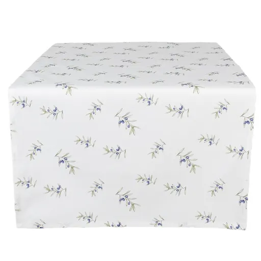 Bavlněný běhoun na stůl s olivami Olive Fields - 50*140 cm OLF64