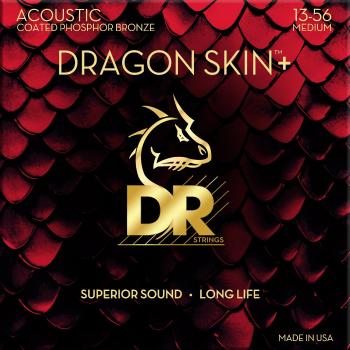 DR Strings Dragon Skin+ Coated Phospore Bronze Medium 13-56 Struny pro akustickou kytaru