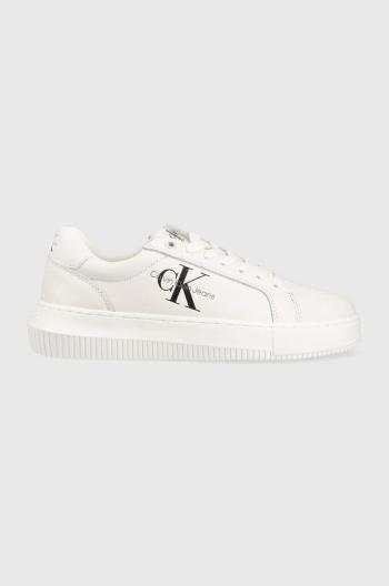 Kožené sneakers boty Calvin Klein Jeans CHUNKY CUPSOLE MONO LTH WN černá barva, YW0YW00823