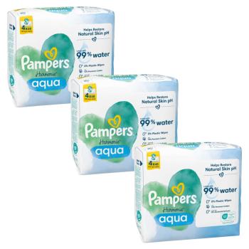 Pampers Harmonie Aqua nedves Törlőkendő 3x192db