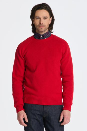 SVETR GANT SADDLE SHOULDER WOOL C-NECK RICH RED