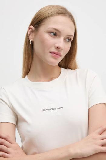 Bavlněné tričko Calvin Klein Jeans bílá barva, J20J223563