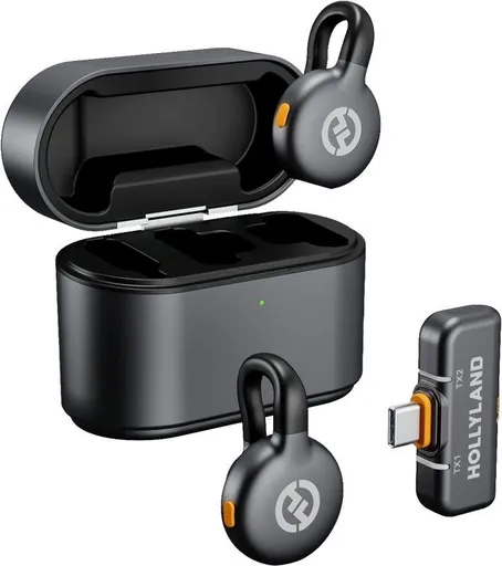 Hollyland LARK M2S Duo Wireless Lavalier Microphone with USB-C Plug (Duo, Space Gray)