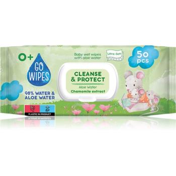 GoWipes Cleanse & Protect Chamomile extract dětské jemné vlhčené ubrousky s aloe vera 50 ks