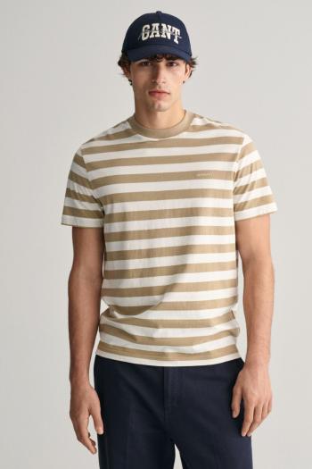 TRIČKO GANT STRIPE SS T-SHIRT DRIED KHAKI