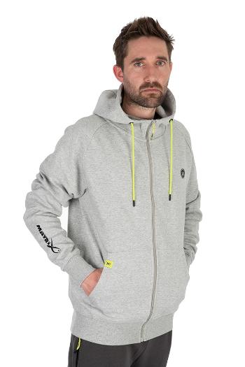 Matrix mikina black edition full zip hoody marl grey lime - l