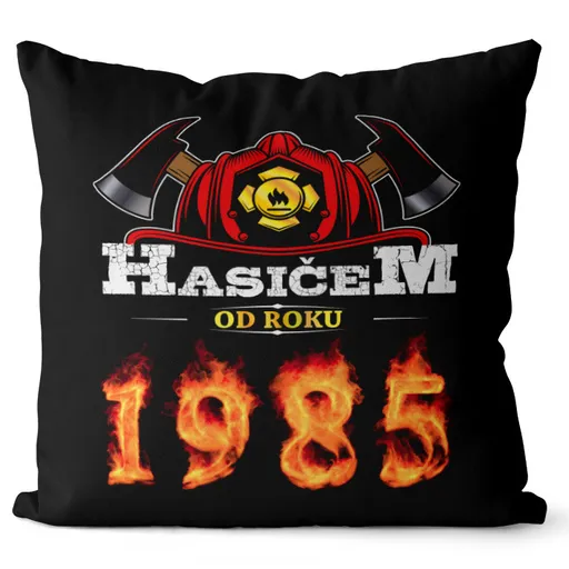 Polštář Hasičem od roku (Velikost: 55 x 55 cm, rok: 1985)