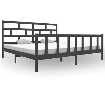 Rám postele šedý masivní borovice 200 × 200 cm, 3101370 (3101370)