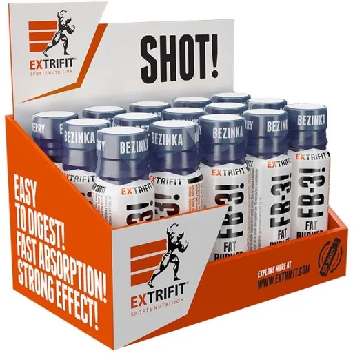 EXTRIFIT FB-3! FAT BURNER SHOT 15 x 90 ML Spalovač tuku, , velikost 15 x 90 ML