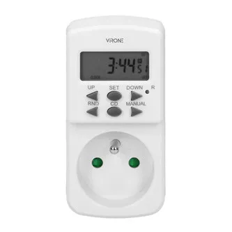 Zásuvka s elektronickým časovačem Mini 230V, 50Hz, max. 1800W, bílá, Virone, časovač, 10 programů, 2P+Z