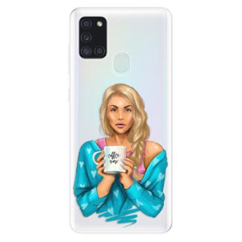 Odolné silikonové pouzdro iSaprio - Coffe Now - Blond - Samsung Galaxy A21s