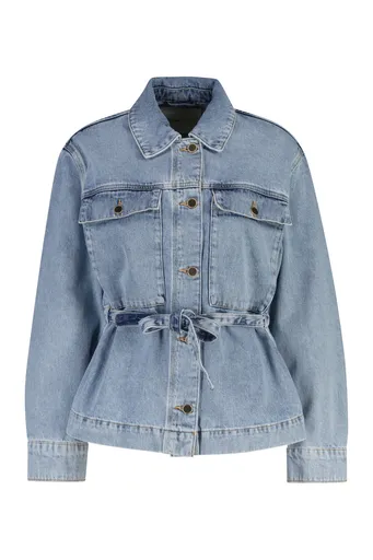 BUNDA GANT DENIM JACKET WITH TIE DETAIL LIGHT BLUE WORN IN